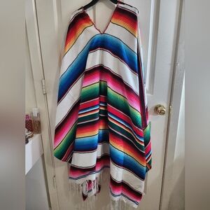 Colorful Striped Poncho